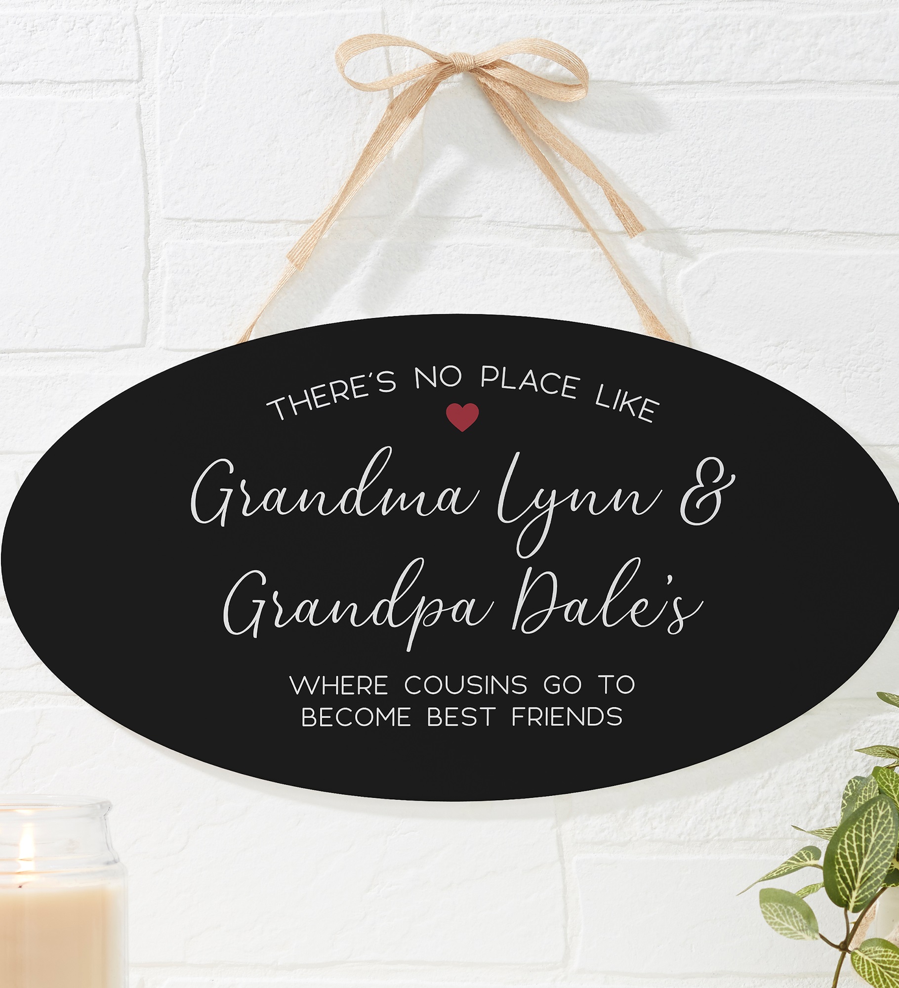 No Place Like Personalized Grandparents Oval Wood Sign
